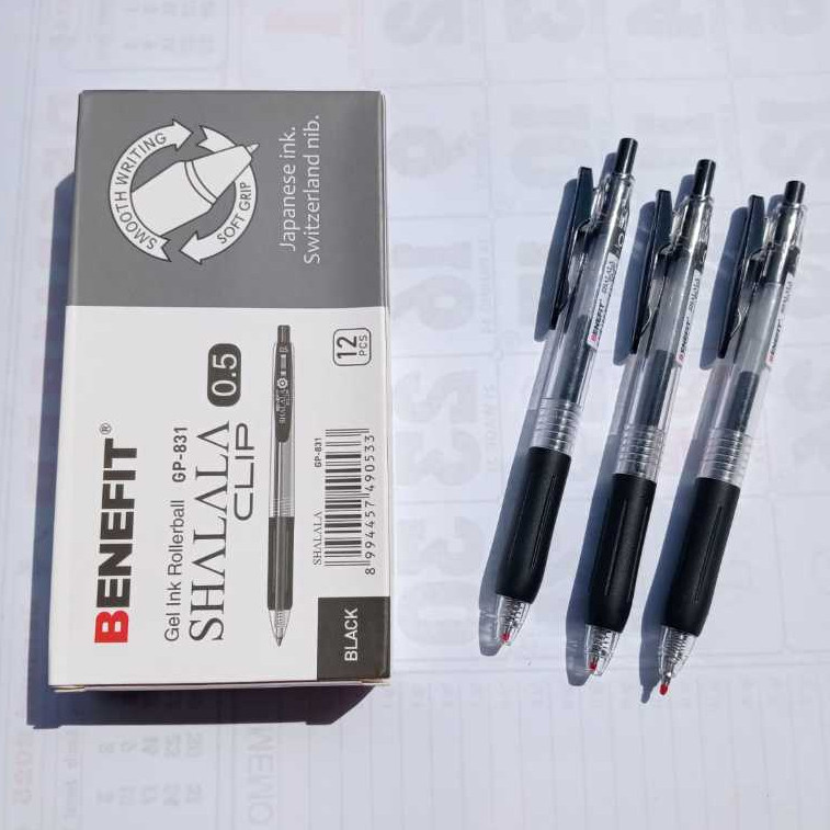 

RGT- 1 Pack / 12 Pcs Pulpen Clip SHALALA By BENEFIT / Pulpen Tulis Rollerball Cetrekan Clip GP-831