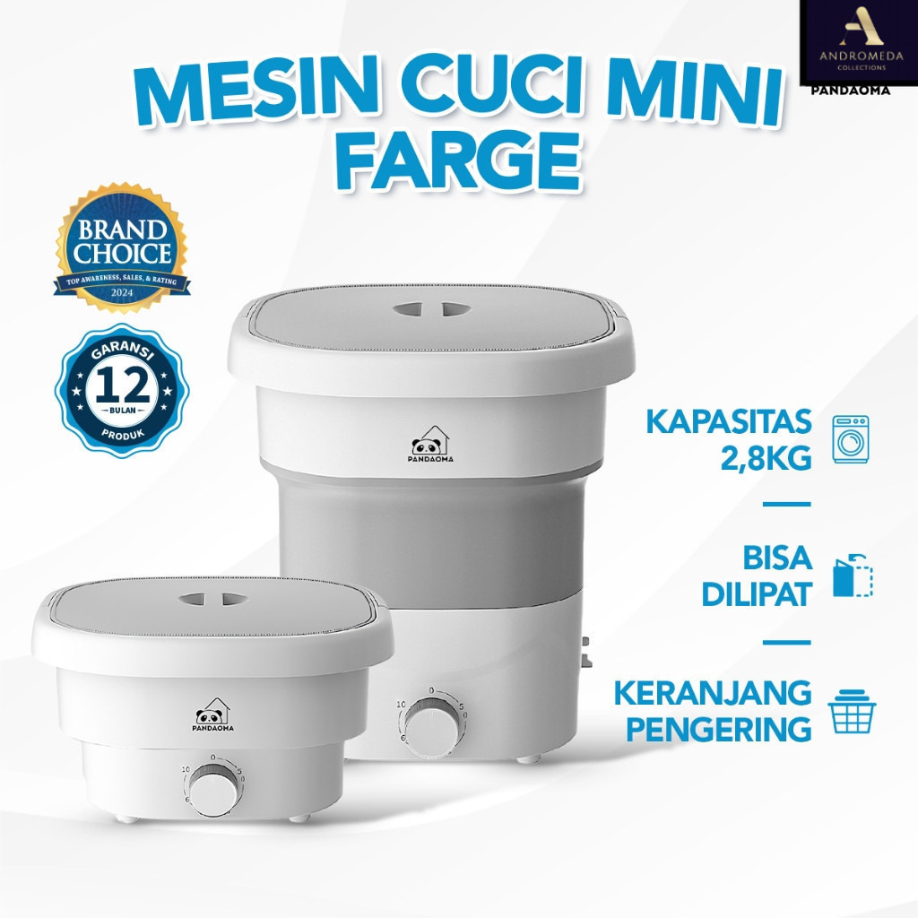 Pandaoma Mesin Cuci Mini Farge Mesin Cuci Lipat Mesin Cuci Mini Portable Kapasitas 2,8kg
