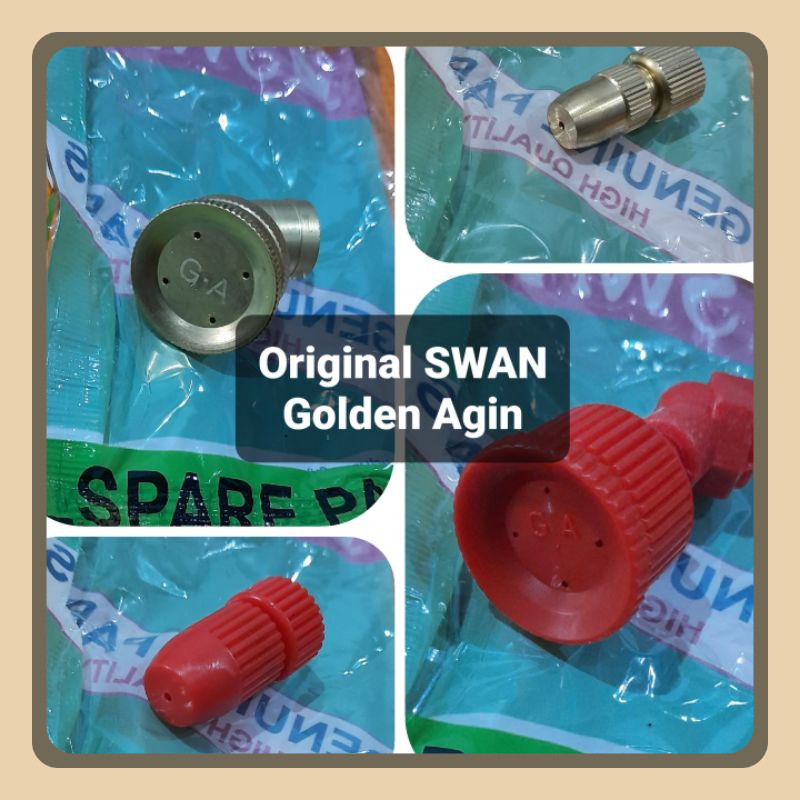 Nozzle tangki pompa sprayer SWAN ori drat 12mm plastik dan kuningan DB spuyer lubang 1 4 nosel nozle