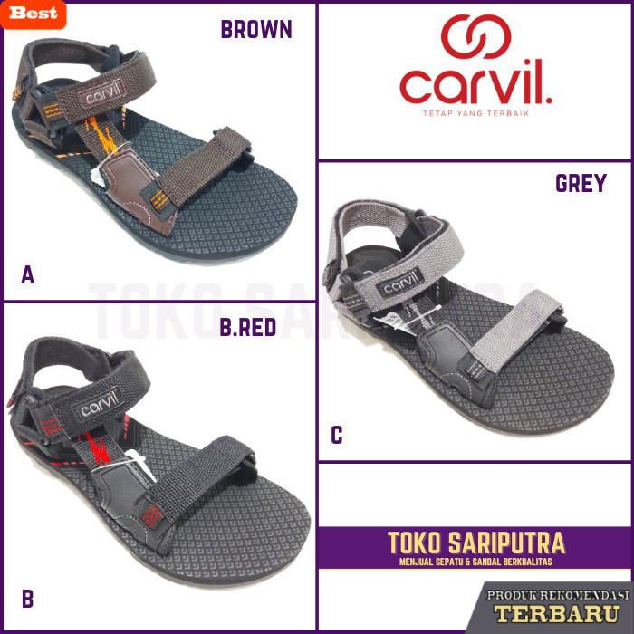 rekomendasi sepatu olahraga brand lokal Sepatu Sandal Gunung Carvil Pria Dewasa ORIGINAL - 41