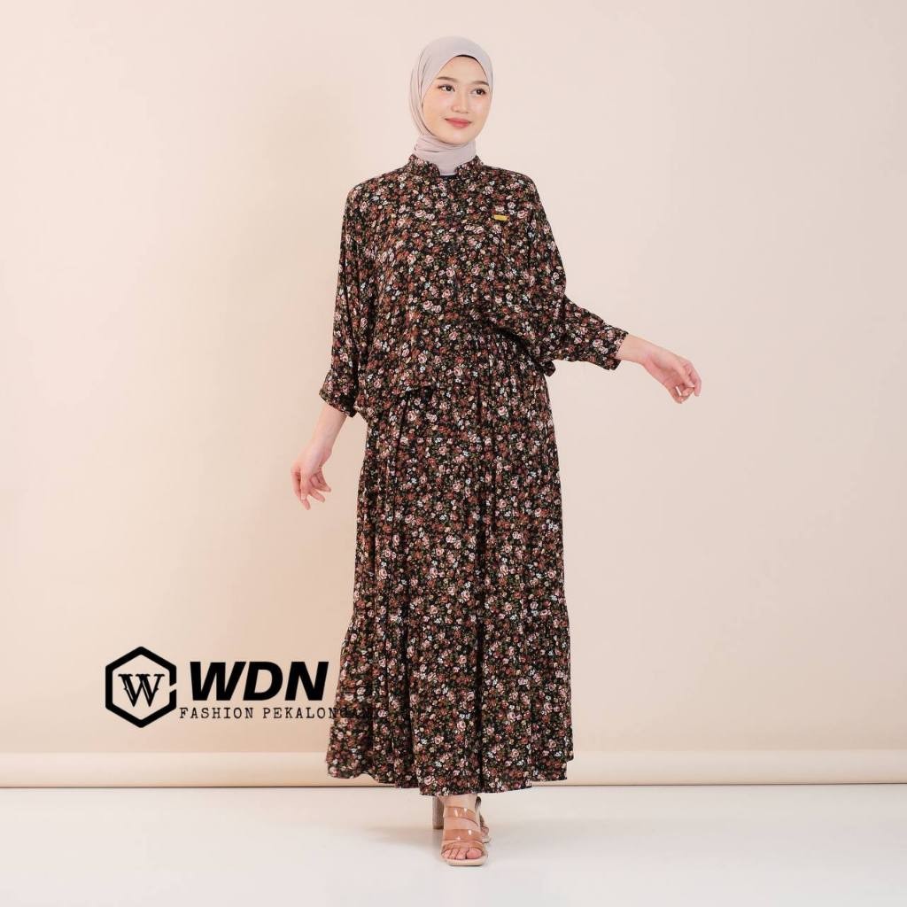 al10jt Olivia One Set Setelan Rok Betwing Rayon diamond Muat Size Jumbo By WDN Fashion