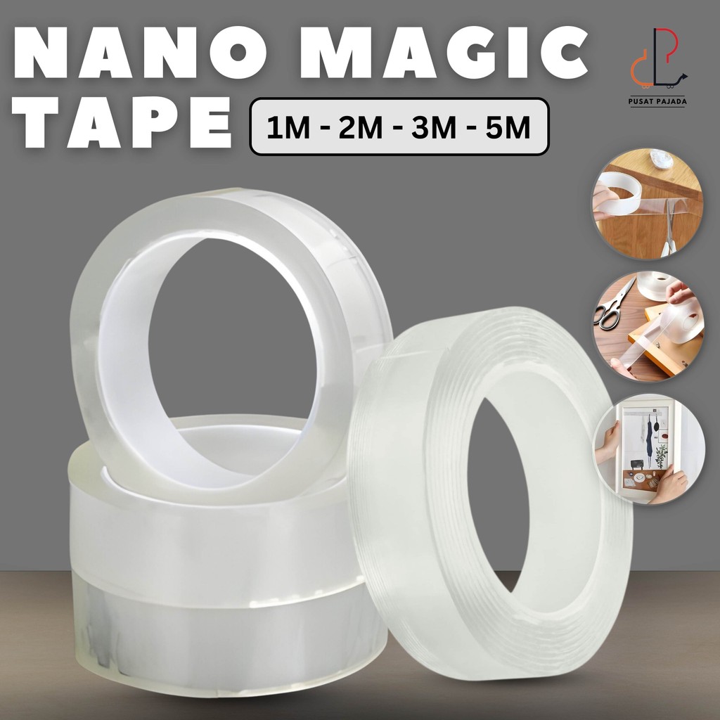 

Nano Double Tape Bening Super Magic Acrylic Isolasi 1M 2M 3M 5M Transparan Waterproff Dobel Tip Tahan Air Akrilik Washable