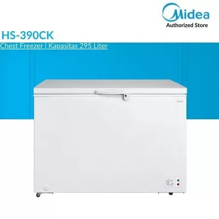 Midea Chest Freezer Box Lemari Pembeku 300 Liter Frozen Daging Ikan Anti Bunga Es Low Watt HS-390CK