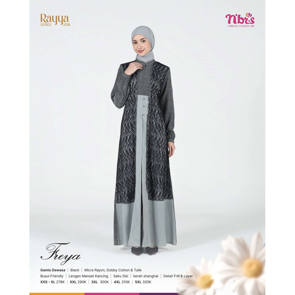 Nibras Store Bandung Sarimbit Lebaran Keluarga Gamis Freya Gamis Dewasa Original By Nibras Original 