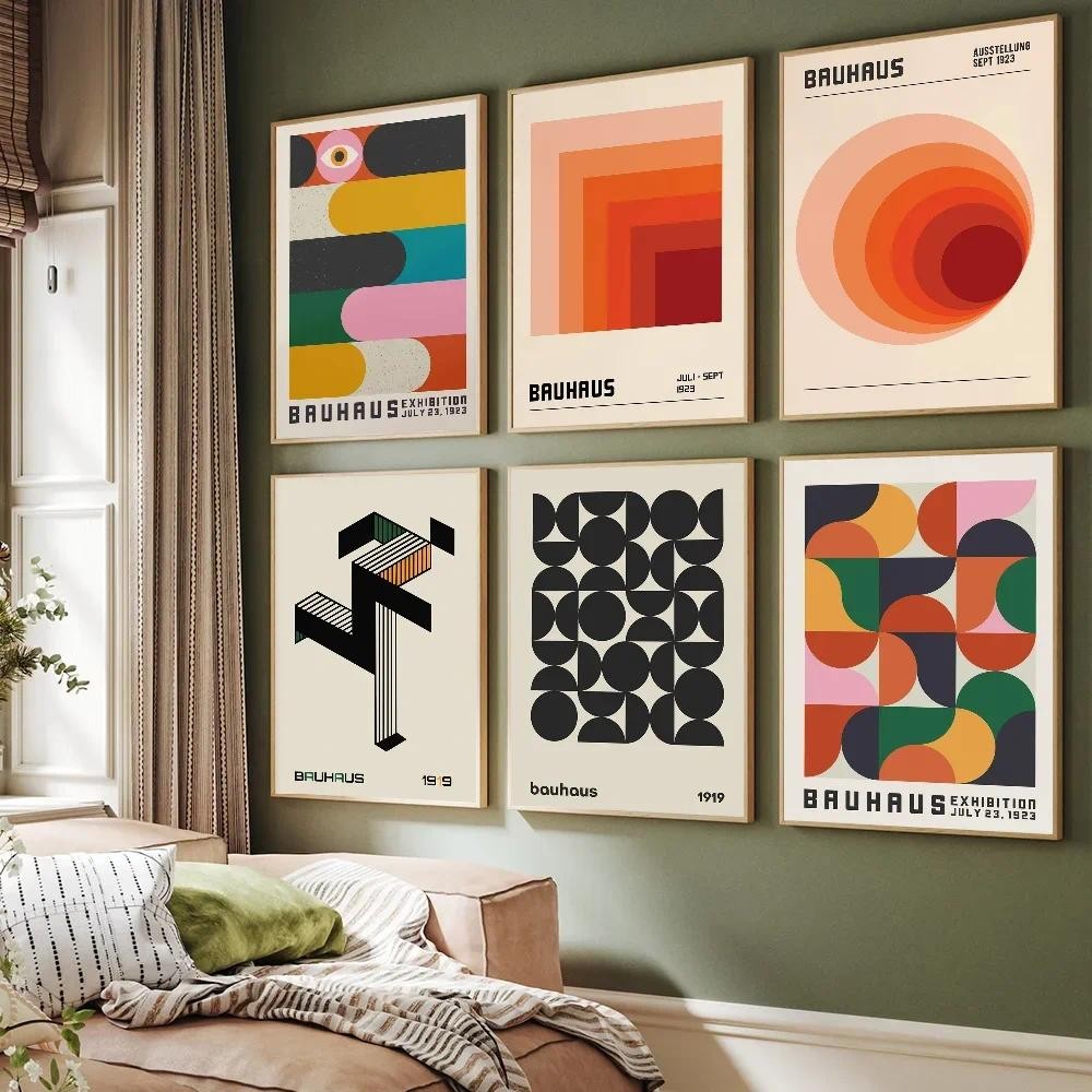 

Bauhaus Geometric Wall Art, HD Canvas Print Poster, Suitable for Home, Living Room Decoration, Bar, Cafe Hanging Painting