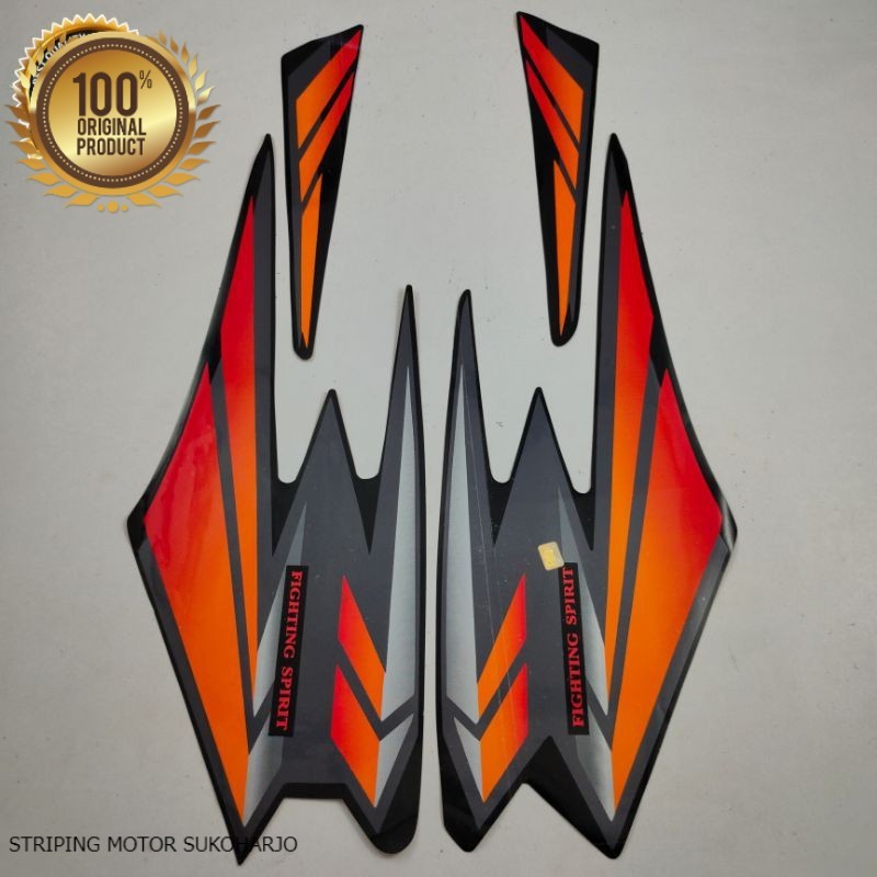 (ORI) striping body stiker yamaha rx king  2002 full set oren  kualitas original