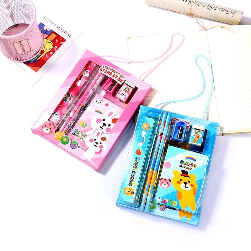 

Alat Tulis Set 6IN1 Stationery Set Lucu Karakter 6 IN 1 Set Perlengkapan Pensil Penggaris Buku ..