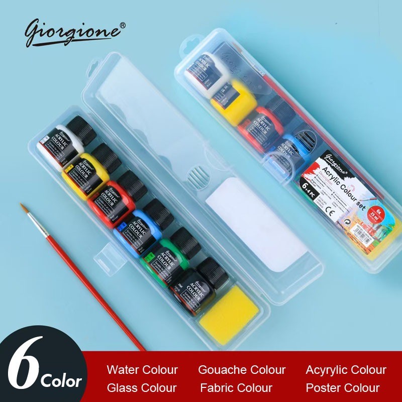 

BOBOMARTS GIORGIONE POSTER COLOUR 1 KOTAK ISI 6 WARNA WATERCOLOR PAINT CAT AIR 25ML MURAH