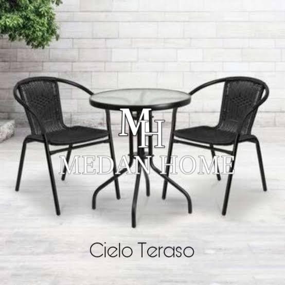 [MEDANHOME] Set Teras Meja Kursi Teras Besi anyam Rotan Sintetis