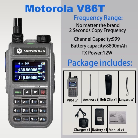 PROMO HT Motorola V86T radio ht lkie talkie anak handphone 12W Hh- - V86T（Baterai）