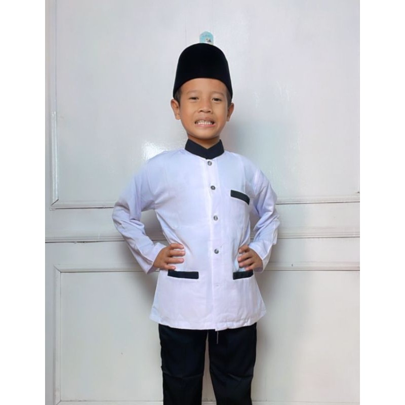 Baju KoKo jasko anak satu set baju celana jasko anak lengan panjang  anak SD sampai SMP