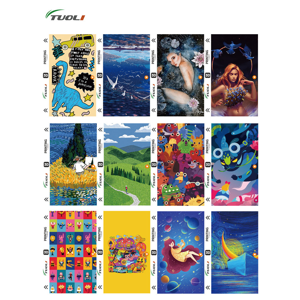 

TUOLI Illustration Series Back Sticker Sheet Film 3D Relief Skin For Mobile Phones TL-168 TL-568 TL-518 Screen Cutting Machine