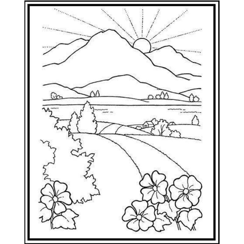 

20 lembar kertas mewarnai tema pemandanganclaraa aurel