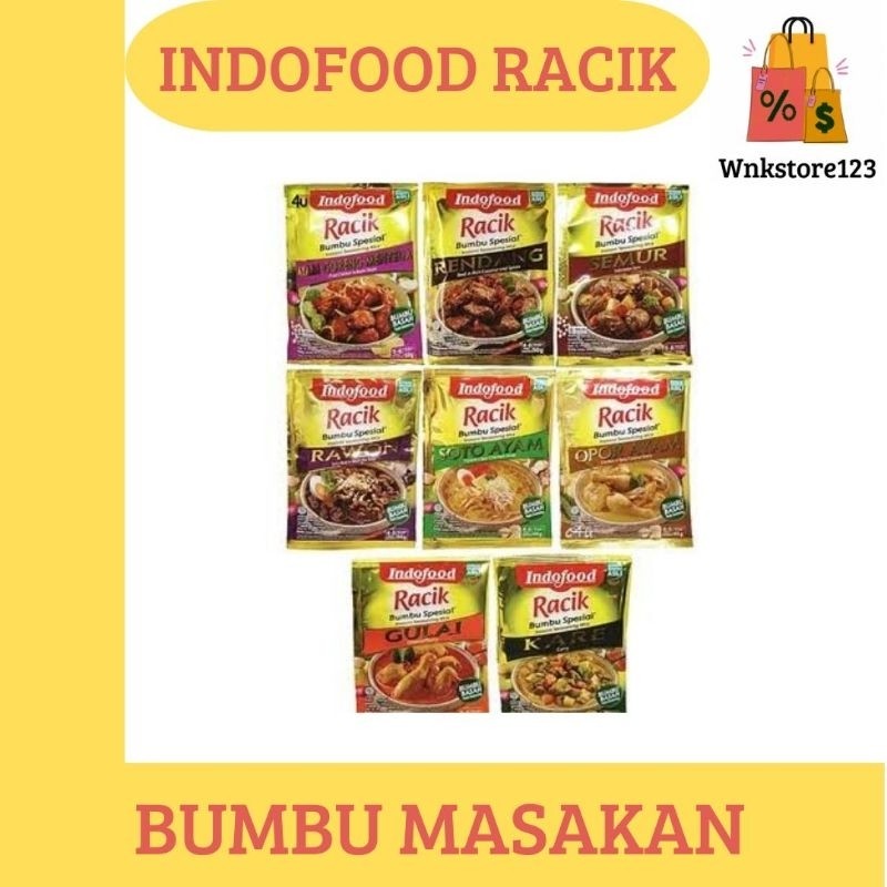 

Racik Indofood soto rawon gulai rendang bumbu instan 45gr happy shopping di toko abu atiq