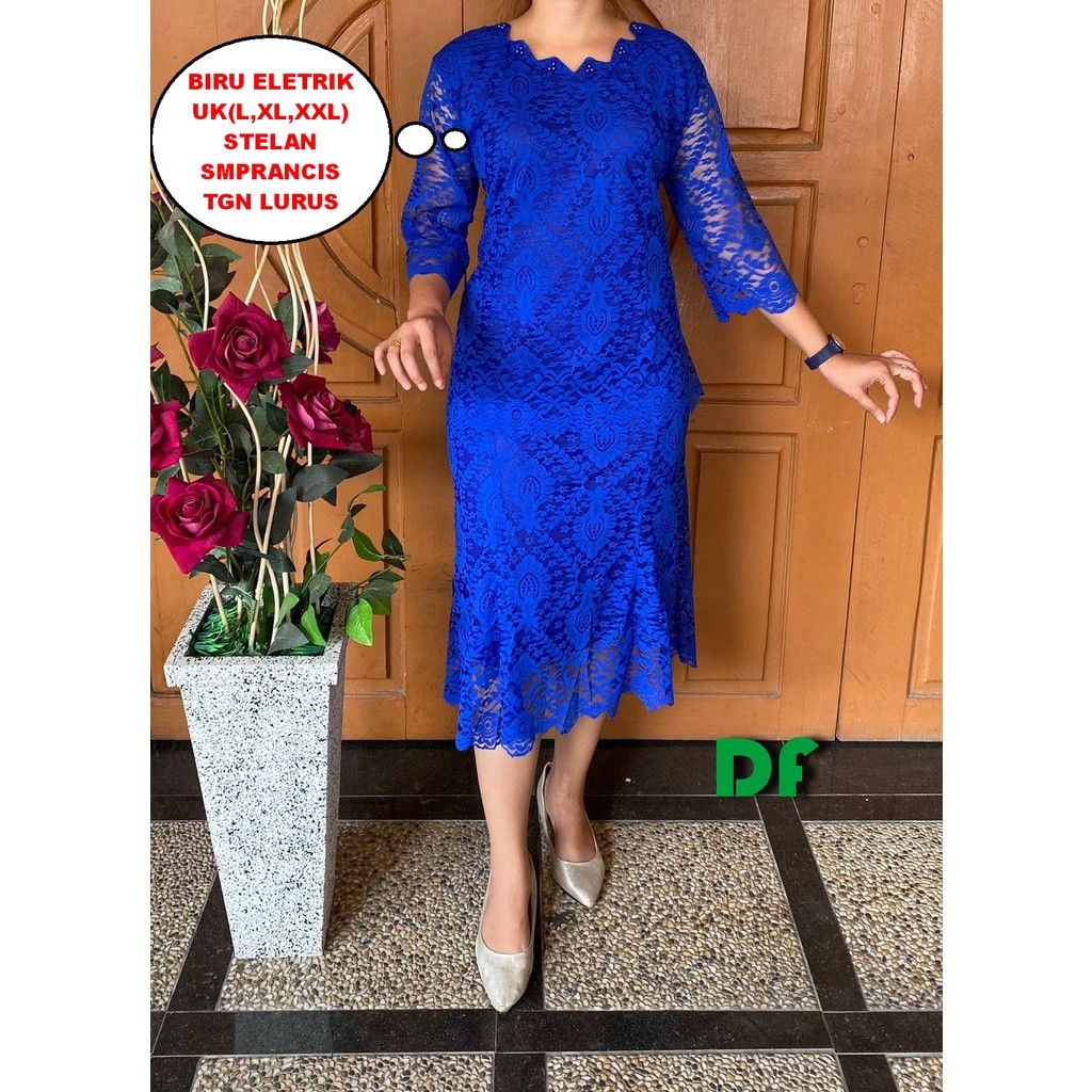 CLS STELAN BRUKAT SEMI BROKAT/STELAN KEBAYA SEMI BROKAT/BAJU STELAN KATUN BANGKOK KEKINIAN TANGAN LU