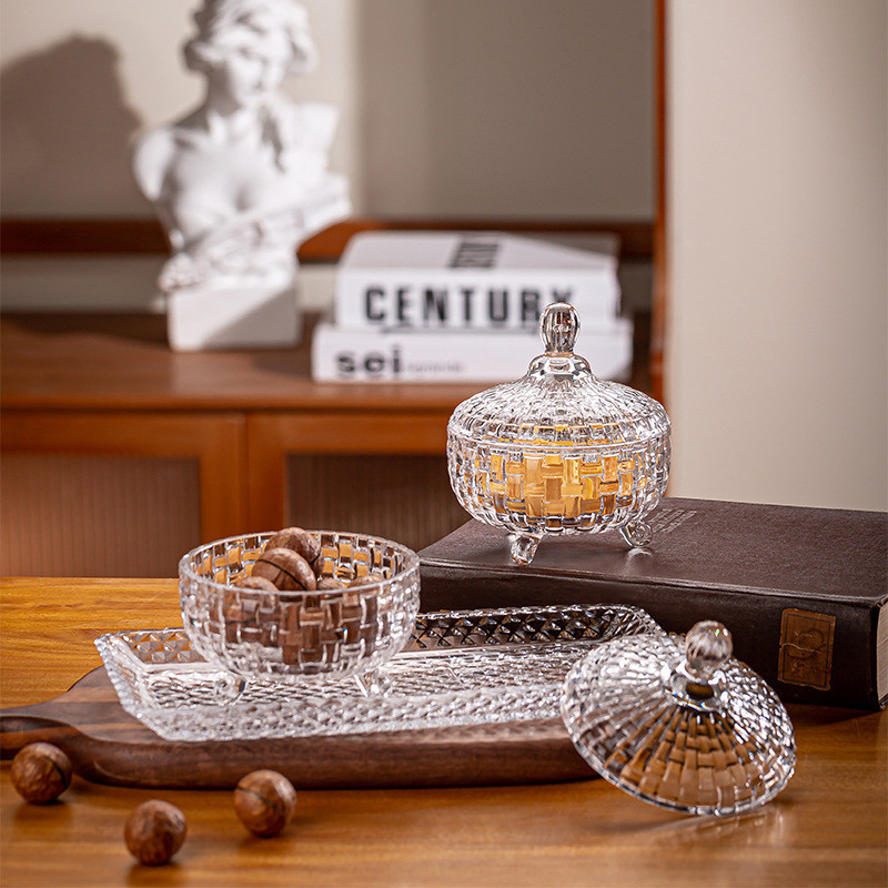 [2PCS] Toples Kaca Kristal Set Mewah Kristal Besar Toples Kaca Mewah Kristal