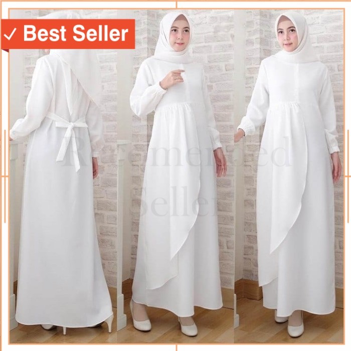 Busana Muslim Wanita Murah Keren Modis Cantik /Calianna Syar'i Baju Gamis Putih Gamis Polos Wanita G