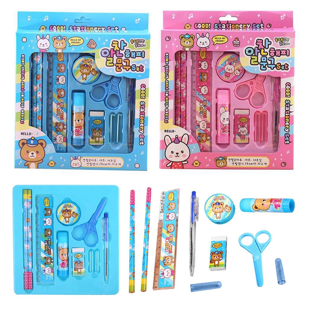 

1step Paket Alat Tulis Pensil Set 8 in 1 S090