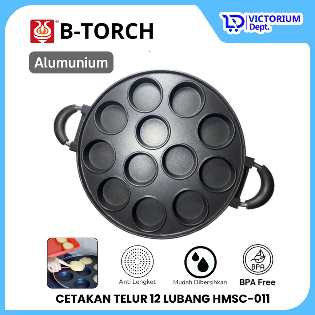 

VICTORIUM B-TORCH PANCAKE TEFLON CETAKAN KUE TELUR 12 LUBANG DATAR HMSC-011