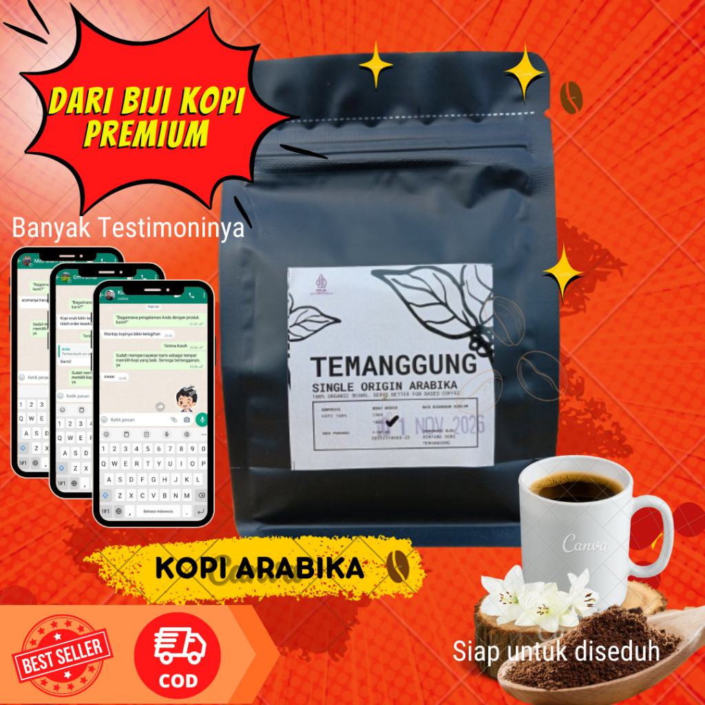 

KODE A | Arabika Fullwash Temanggung Bubuk Premium Fresh Roasted 100 gram