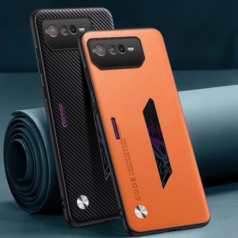 Casing HP Asus ROG Phone 6 6D Phone Asus ROG Phone6 D 5G Phone cover Serat Karbon PU Anyaman Kulit K
