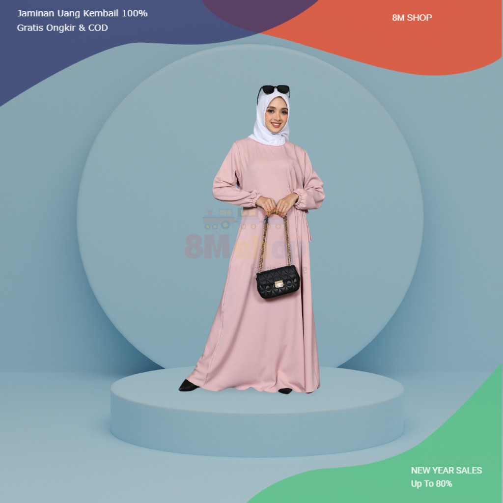 Styluxe VIOLA Dress - Gaun Muslimah Polos Elegan | Pesta, Kondangan, Lamaran, Wisuda | Nyaman untuk 