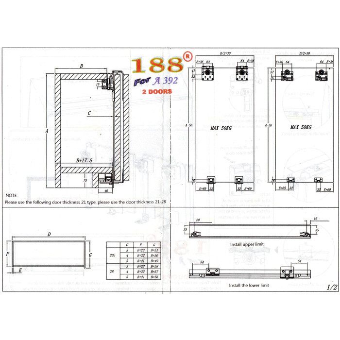 Rel dan Roda Sliding A392 ( 3 MTR 2 Pintu ) Sleding Pintu Lemari Kayu