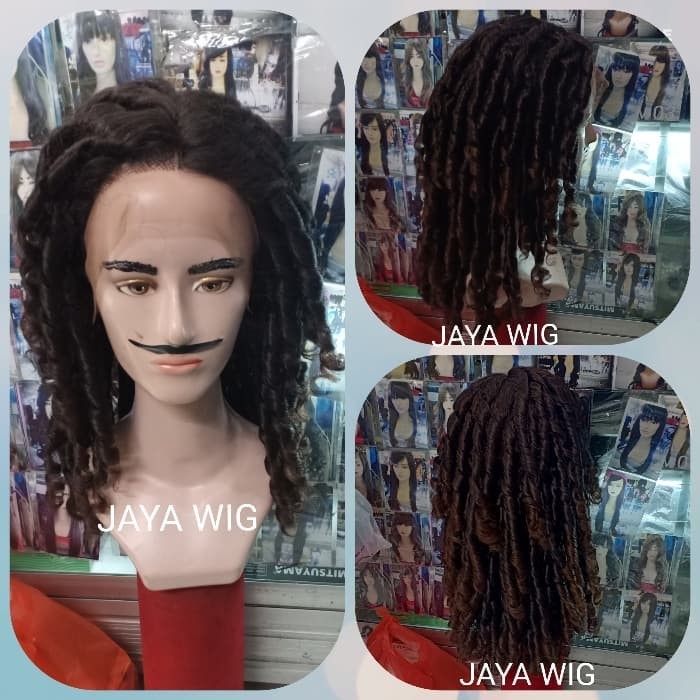 RAMBUT PALSU PRIA /WIG GIMBAL /WIG COWOK /WIG KERITING - Brown