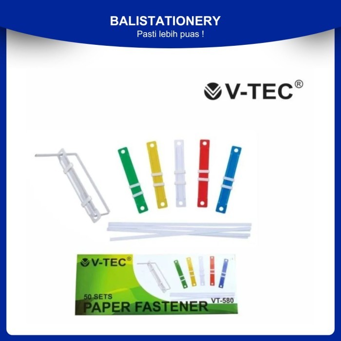

Acco Besi / Paper Fastener Warna V-TEC Type VT-580 1 pack isi 50 pcs