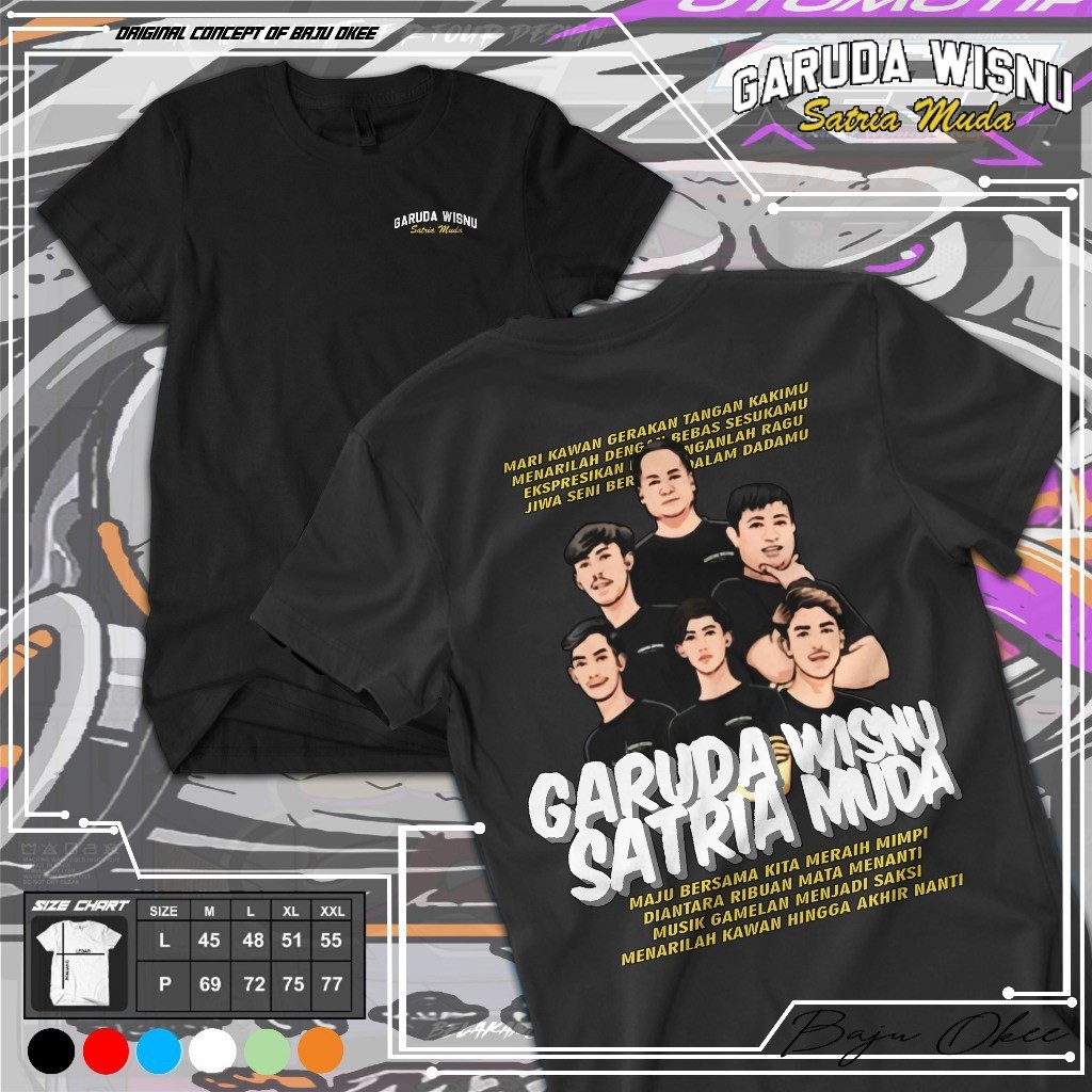Baju Okee  Kaos GWSM Series All Team Fans Garuda Wisnu Satria Muda 24s Tshirt Premium