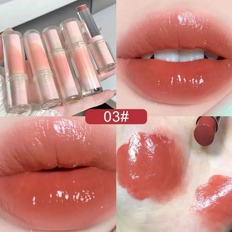 DC KEKE MOOD Lipstick 6 Warna KEKEMOOD Watery Glossy Lipstick Mirror Lip Balm Untuk Bibir Kering Moi