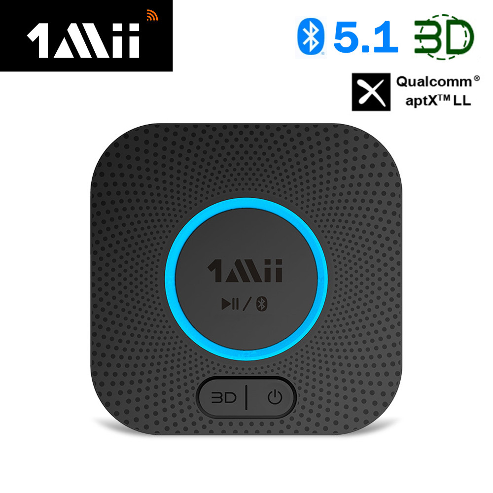 [Upgraded]1Mii B06+ Bluetooth 5.1 Audio Receiver"3D"aptX LL,Long Range Dual Link 3.5mm Aux Adapter f
