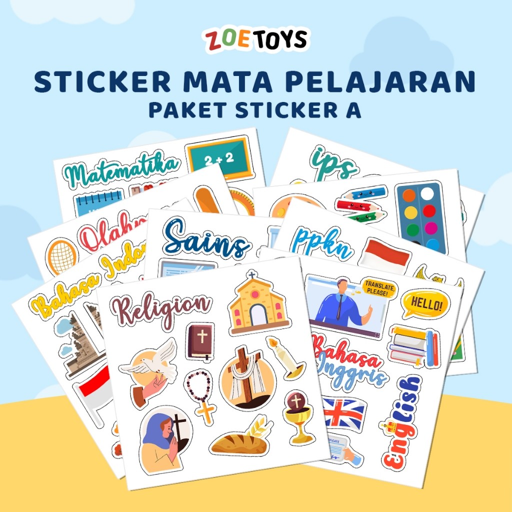 

Zuccaqu Sticker Mata Pelajaran Set | Journal Back to School Matematika Bahasa Indonesia Fisika