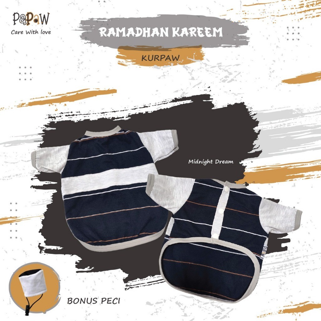 Seaningrum Baju Kucing Koko Muslim Kurta Kemeja Lebaran Anabul Cowok Lucu Kostum Ramadhan Kurpaw