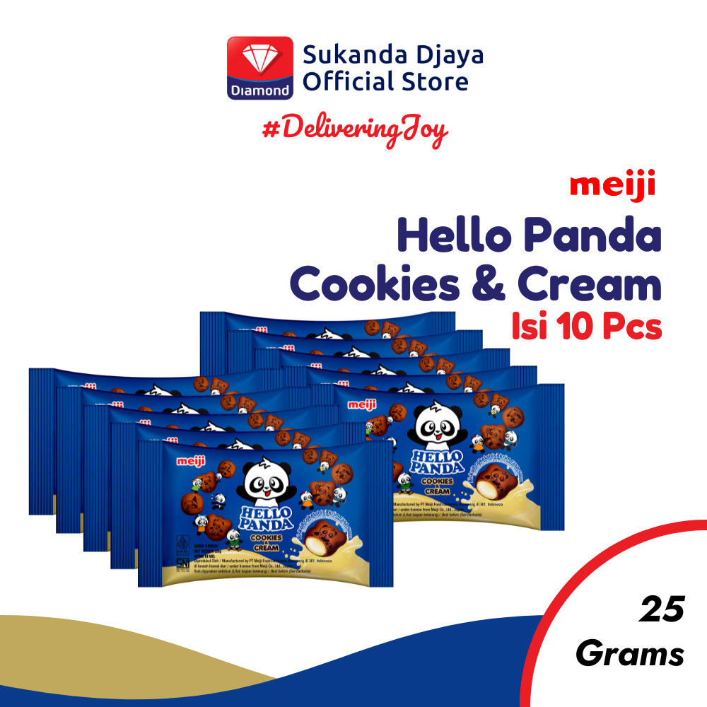 

Meiji Hello Panda Biskuit Cookies & Cream Snack 25 Gr ISI 10