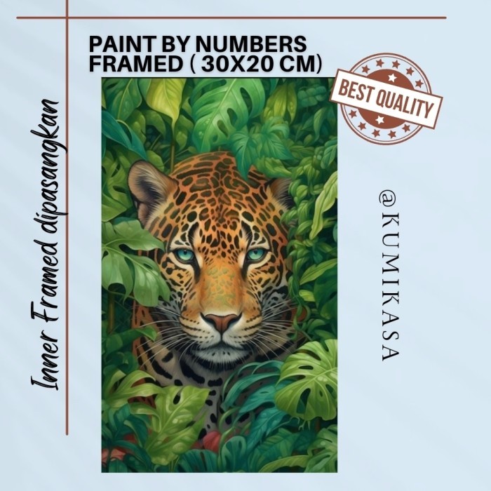 

DIY painting by number 30x20cm kerajinan tangan - Jungle Tiger
