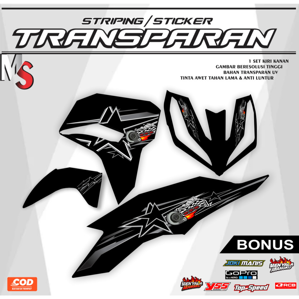STRIPING TRANSPARAN VARIO GEN 2 NEW STIKER BENING MOTIF BINTANG HONDA VARIO GEN 2 05 VARIASI MOTIF
