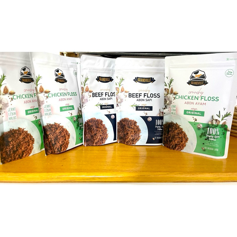 

ORIGINAL Grandville Abon AYAM dan Abon SAPI Crunchy Single Pack Original abon cipung