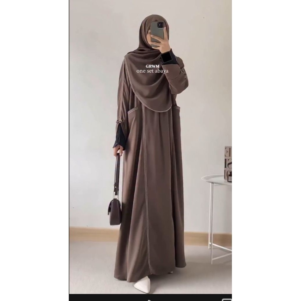 DEVIY BERKAH STORE ZULAIKHA SET ( abaya kalong + hijab dayli)