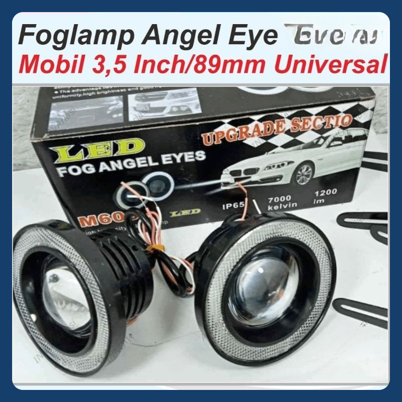 LAMPU FOG LAMP MOBIL ANGEL EYES  PROJI LED ALA DEVIL TEMBAK PROJEKTOR +  89 MM 89MM AVANZA XENIA JAZ