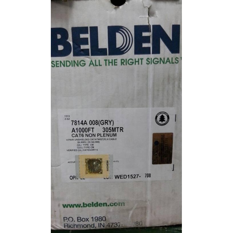 belden utp cable cat6 / kabel data cat 6 / data kabel belden utp cat6 - Biru