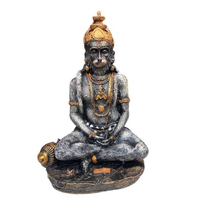 Patung Dewa Hanuman 25 cm/Patung Hanoman/Patung Anoman/Patung Kera - gelap