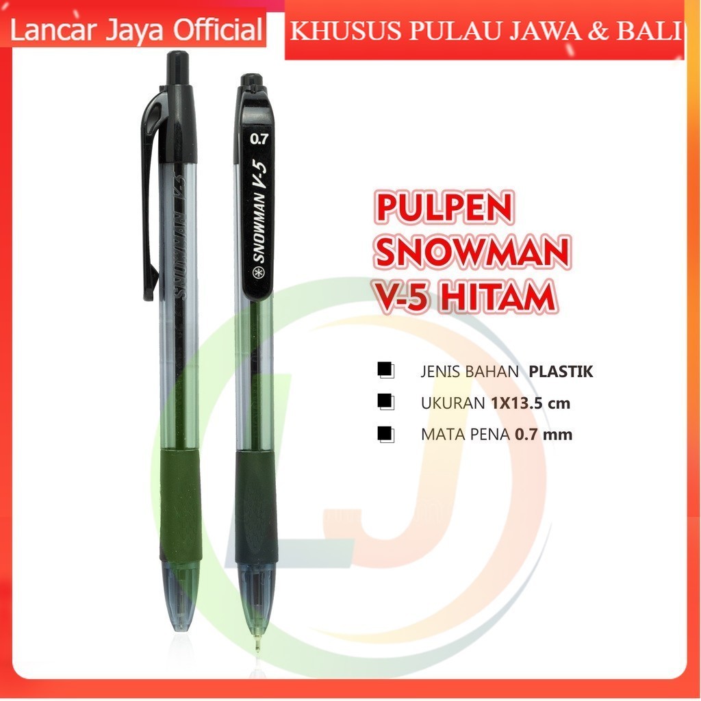 

[ATK] BOLPEN SNOWMAN V5H 1 PCS | BOLPOINT CETEK | BOLPOIN CETIT | PEN RETRAK | SNOWMAN | BALPEN