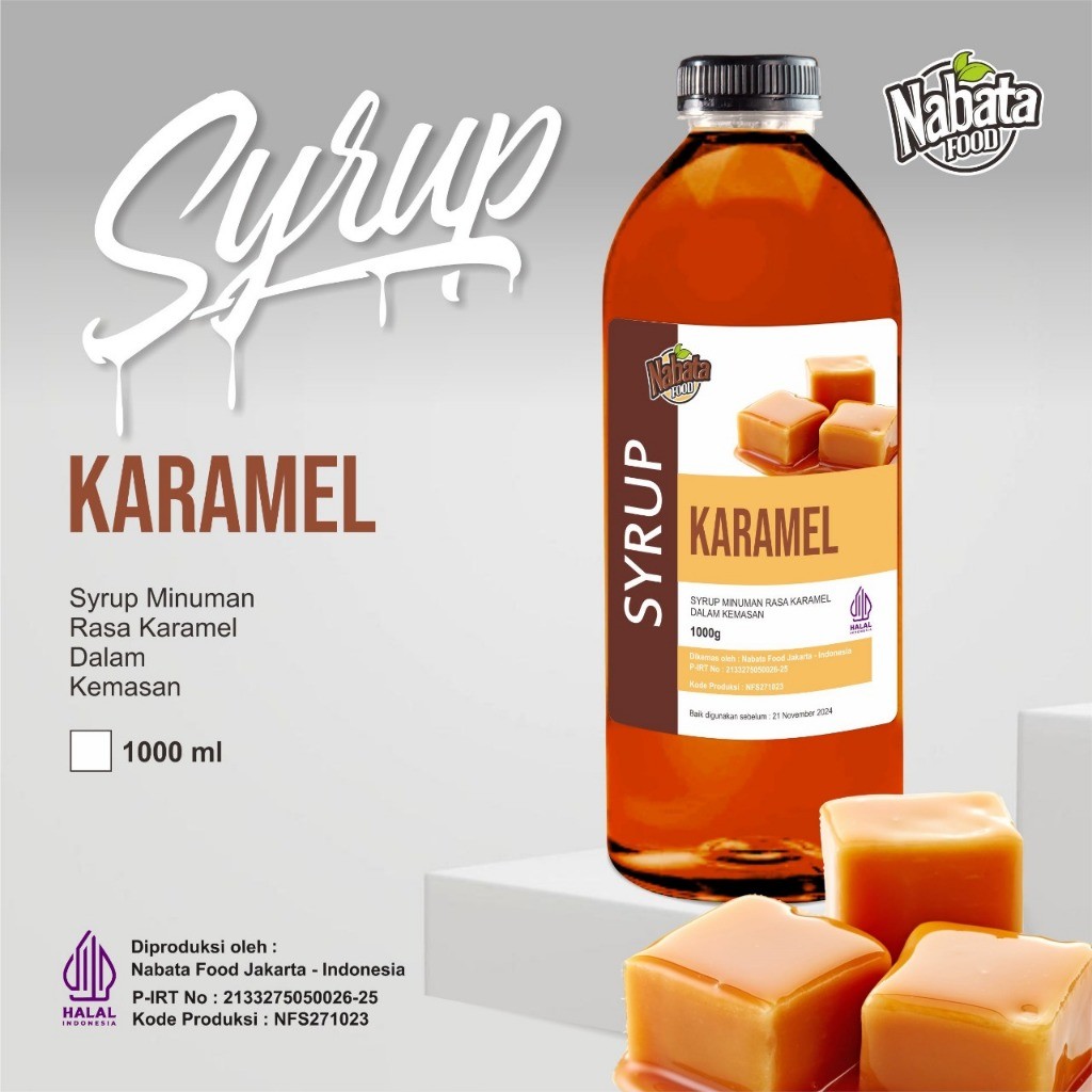 

Nabata Drink Caramel Syrup 1000 Ml Halal For Coffee - Sirup Karamel 1 Liter Untuk Kopi