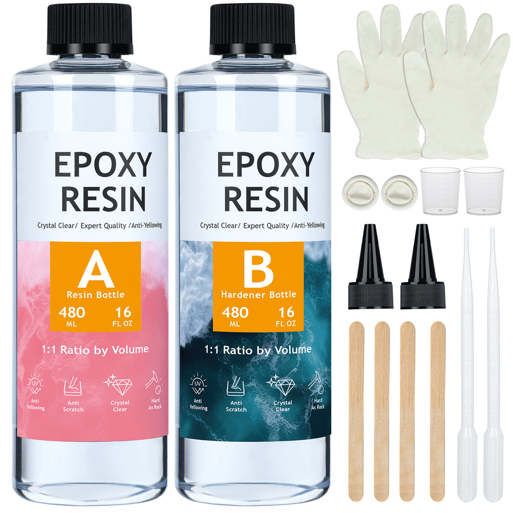 

Crystal Clear Epoxy Resin Kit, Bubbles Free Epoxy Resin, Table Top & Bar Top Casting Resin, Clear Epoxy Resin for Art Crafts