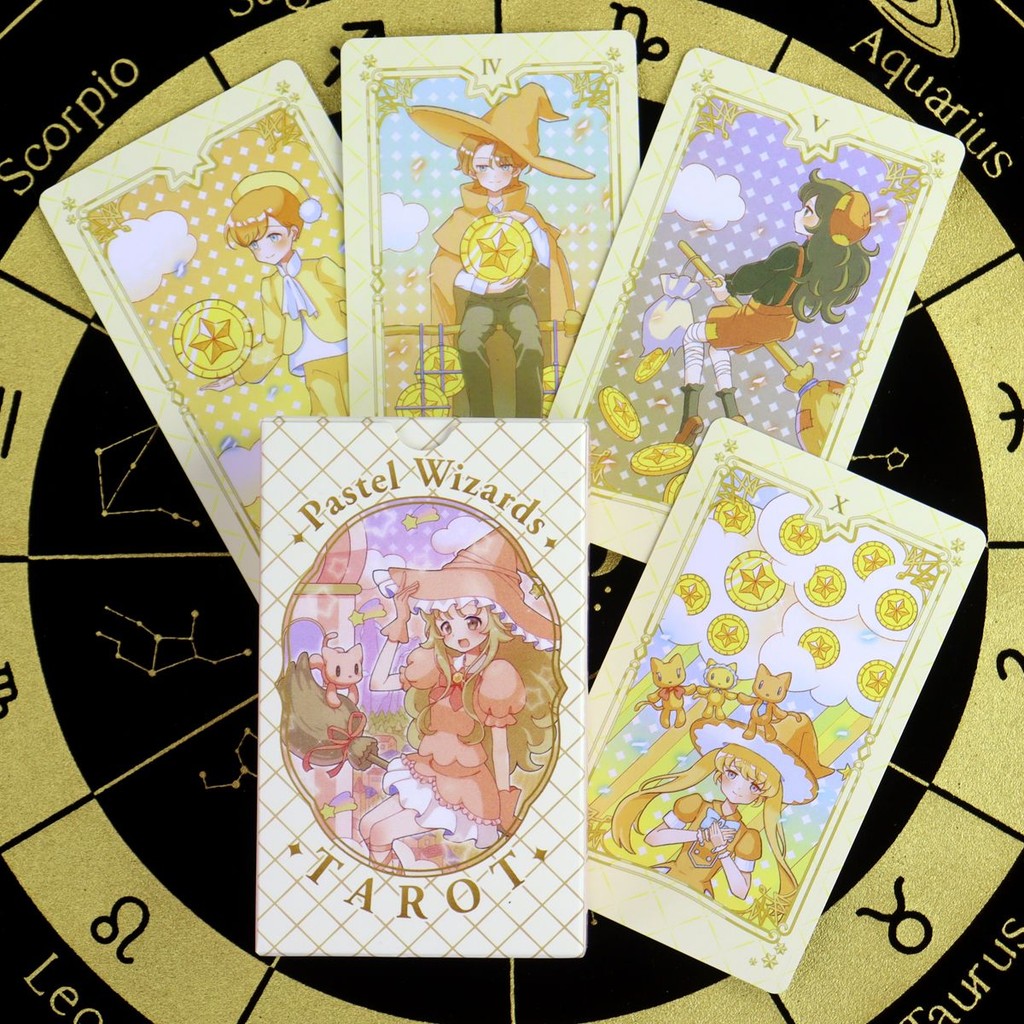 Pastel Wizards Tarot Deck 10.3*6cm 78 Pcs Cartoon Tarot Cards Japanese Anime