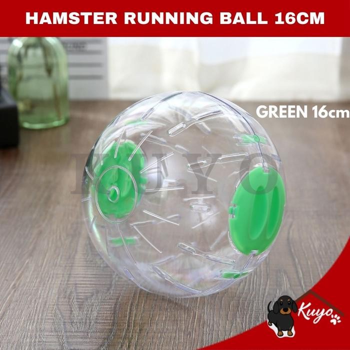 Hamster Running Ball 16cm - Mainan Roda Bola Lari Transparan Jogging - Hijau, Bubble Wrap