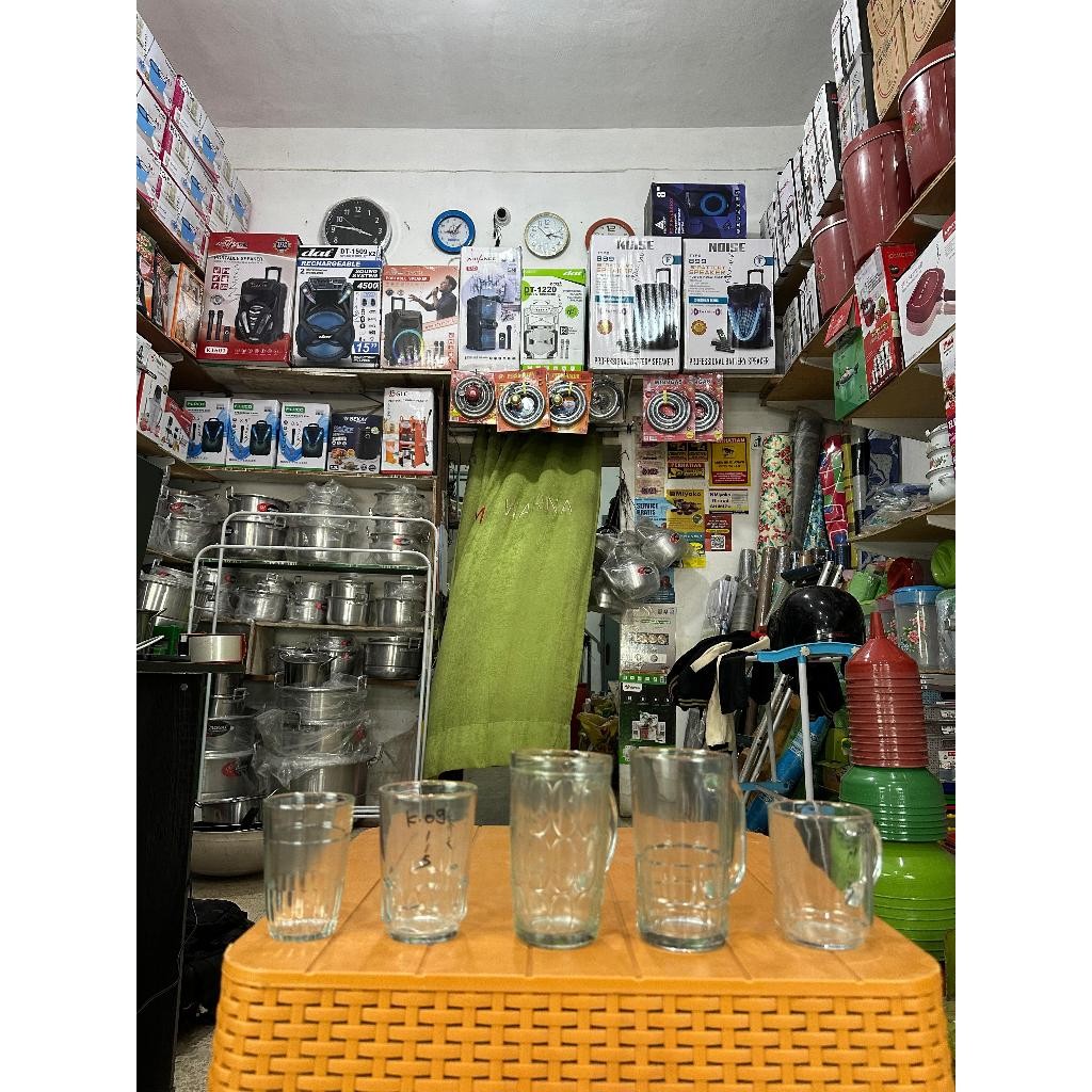 Gelas Kedaung 6PCS HS/K09/IE/B20/225/Gelas Kopi/Gelas Garis/Gelas Kaca/Gelas Belimbing/Khusus Tempat