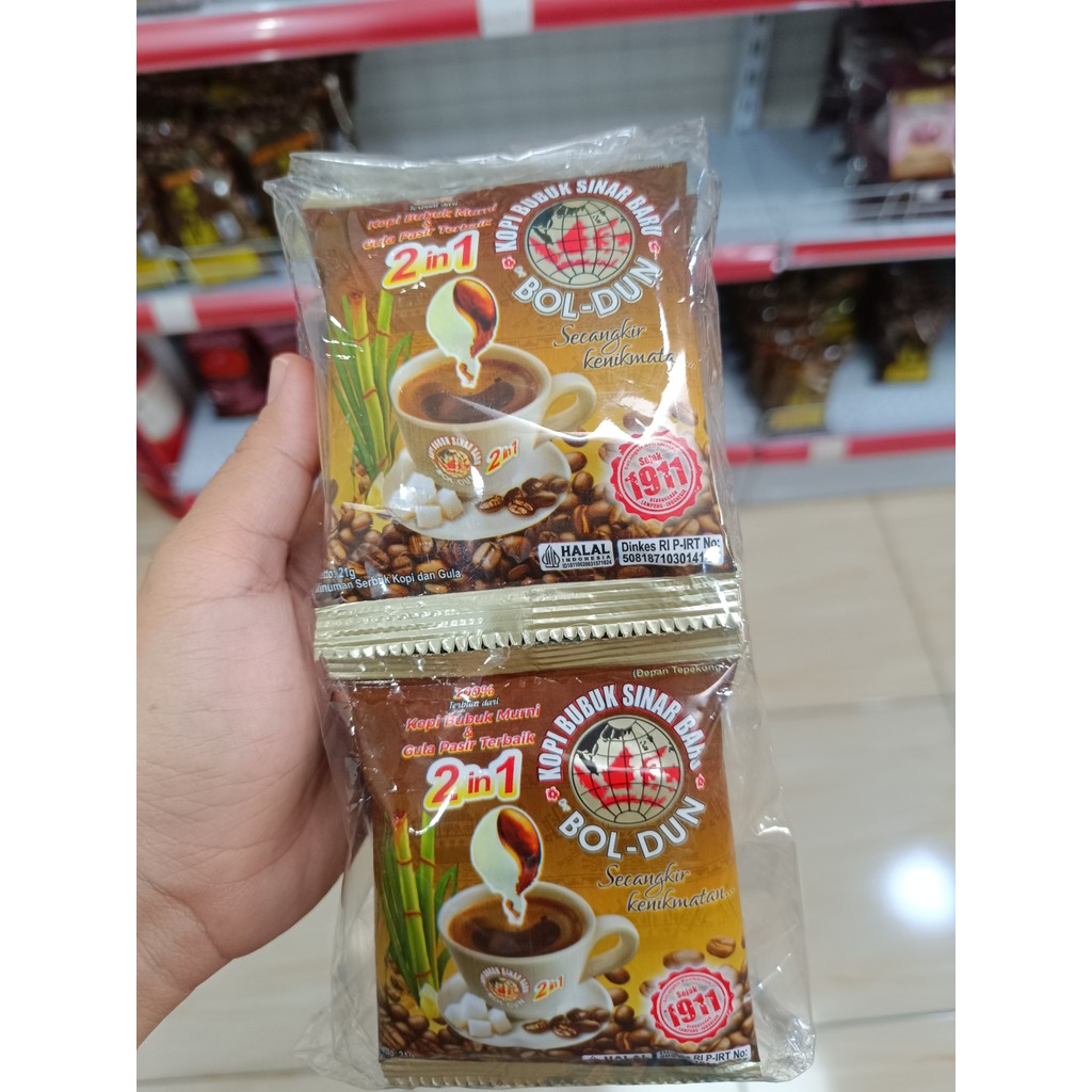 

Kopi Sachet Sinar Baru Cap Bola Dunia + Gula Instan Renceng 21g