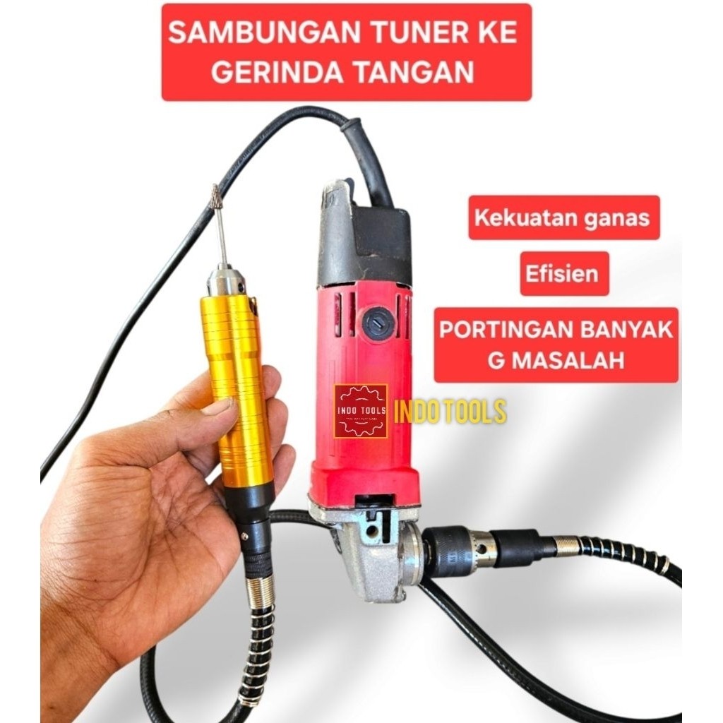 

satu set alat sambungan tuner ke gerinda tangan alat poles motor serbaguna model Thailand